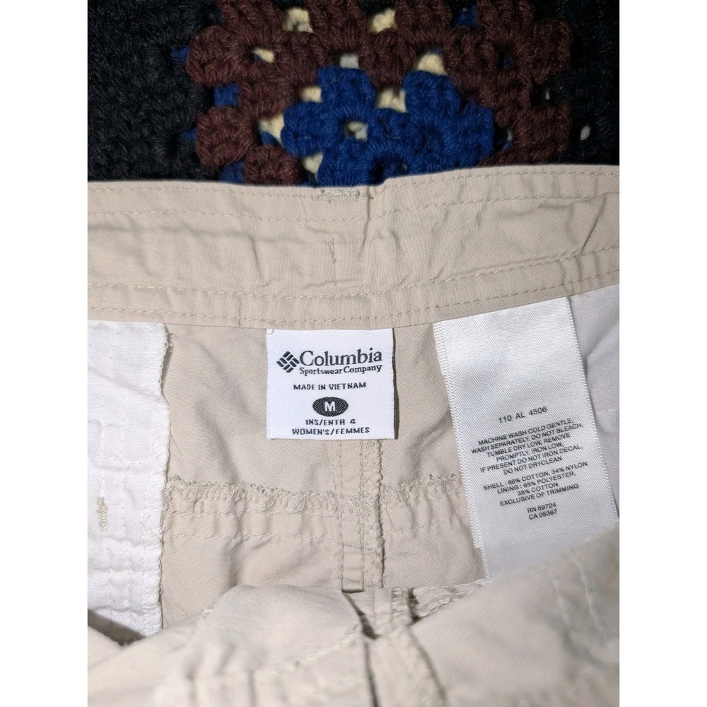 Columbia‎ Shorts Hiking Outdoors Lightweight Drawstring Beige w/Flower Wms. Sz M - Picture 4 of 6